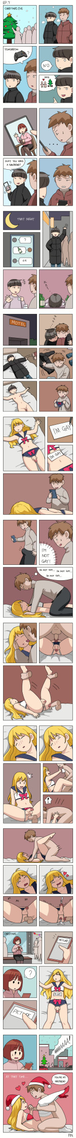 alcohol anal sex awakening beer cheating cheating boyfriend christmas clothes removed — NTR hentai doujin