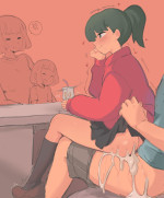 1boy 3girls absurdres adult and teenager age difference anger vein angry being watched — NTR hentai doujin