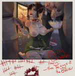 1girls 3boys after sex areolae big breasts bimbo breasts brown hair bukkake cheating — NTR hentai doujin
