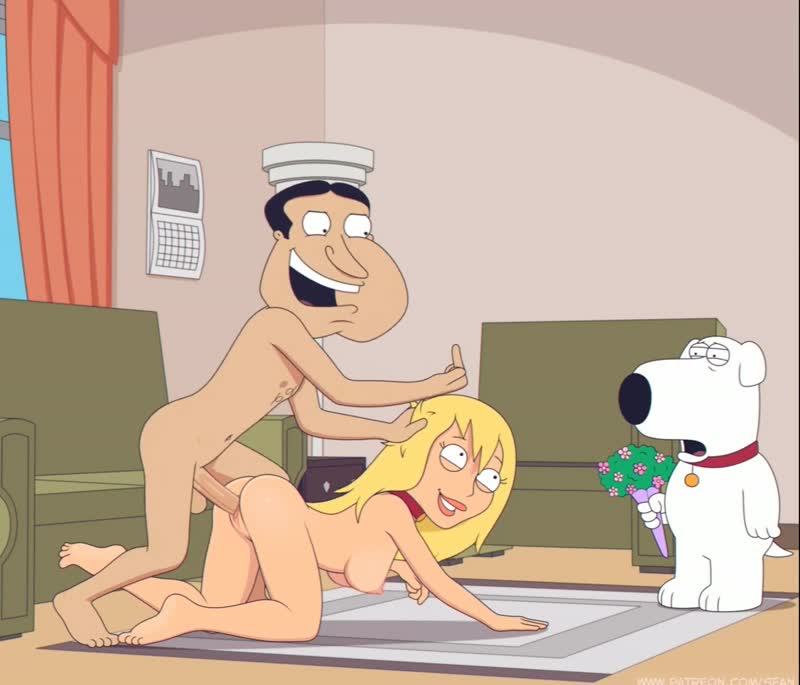 1girls 2boys accurate art style animated barefoot blonde hair breasts brian griffin — NTR hentai video