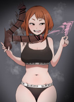 1boy 1girls blacked blacked clothing brown hair censored condom condom removal — NTR hentai doujin