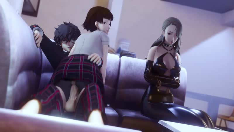 10 seconds 1boy 2girls 3d accurate art style akira kurusu amateurthrowaway animated atlus — NTR hentai video