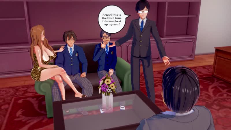 1boy 2girls 3d animated animation anus arms around neck arms up ass ass grab back — NTR hentai video