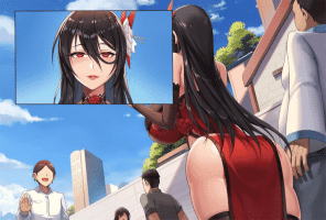 1girls against wall ahe gao anal anal sex animated ass ass grab big breasts black hair — NTR hentai doujin