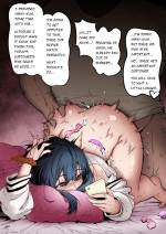 1boy 1girls age difference ass focus ass grab ass up barefoot bed bed sheet black hair — NTR hentai doujin