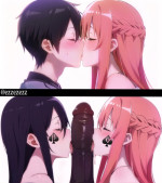 1girls 2boys ai generated before and after beta male beta of spades big penis bisexual — NTR hentai doujin
