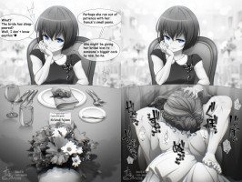 1futa 1girls barefoot black and white blowjob blue eyes bride cheating cheating bride — NTR hentai doujin