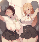 2boys 2girls alternative costume ass big ass big butt breast grab breasts bursting — NTR hentai doujin