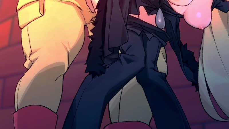 1boy 1girls 2d alley angry animated berg berg-yb big ass black clothing blonde hair — NTR hentai video
