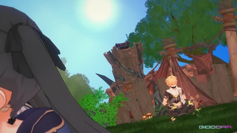 3d 3girls 4boys aether (genshin impact) animated animation big ass big breasts big butt — NTR hentai video