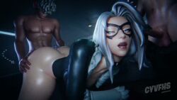 Black Cat & Black Cat (Fortnite) Cartoon Porn Video – All Fours