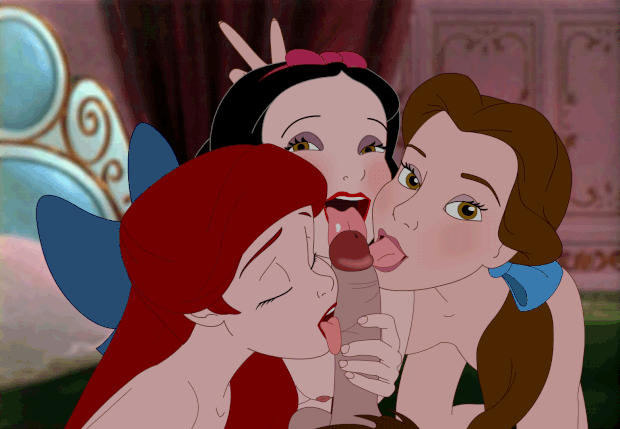 Ariel & Belle (Beauty And The Beast) Cartoon Porn GIF – Big Penis