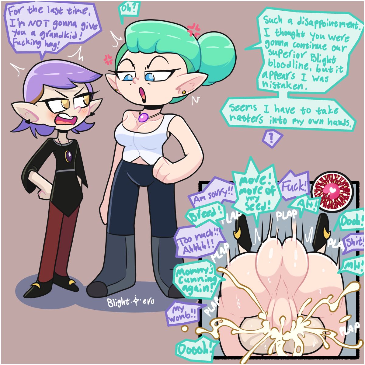Amity Blight & Odalia Blight (Disney) Cartoon Porn – Anger Vein