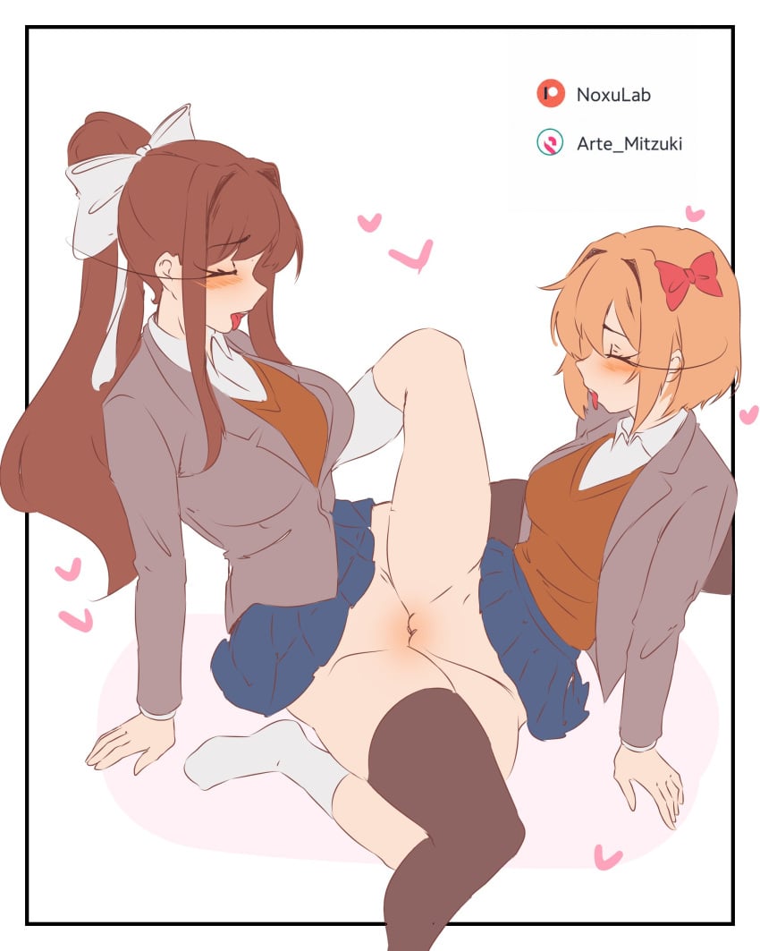 Monika & Sayori (Doki Doki Literature Club) Rule 34