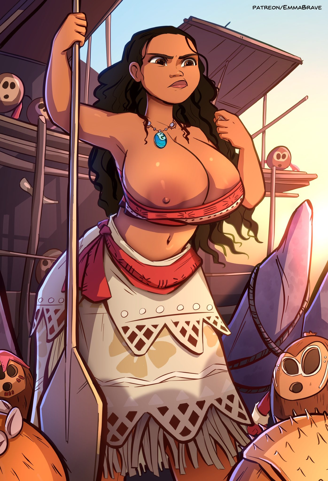Moana Waialiki (Disney) Cartoon Porn – Alternate Breast Size – Big Br…