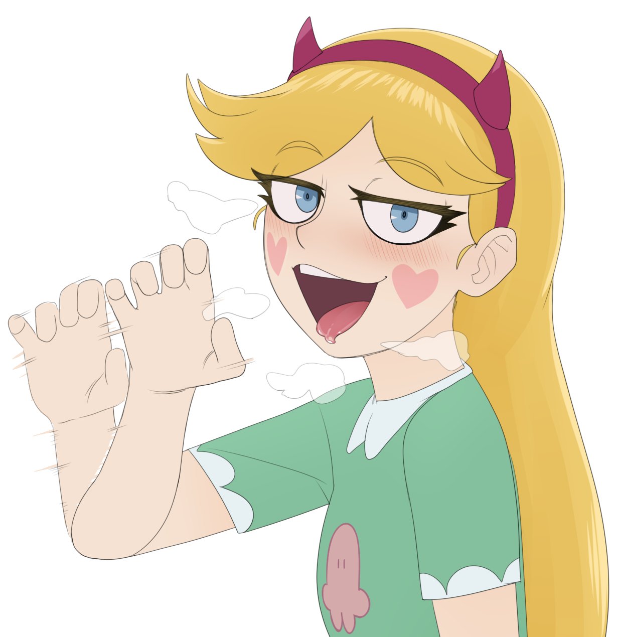 Star Butterfly (Disney) Cartoon Porn – Blonde Hair – Blowjob Gesture