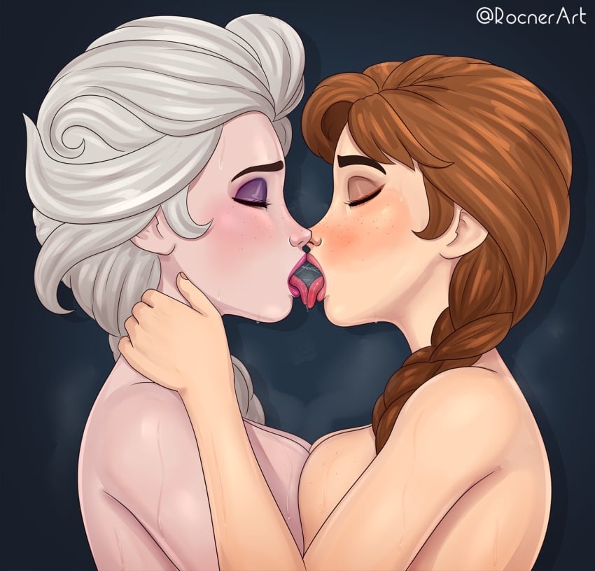 Anna & Elsa (Disney) Cartoon Porn – Blonde Hair – Braid