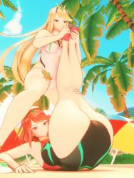 Black Maria & Mythra (radiant Beach) (Xenoblade Chronicles) Cartoon P…