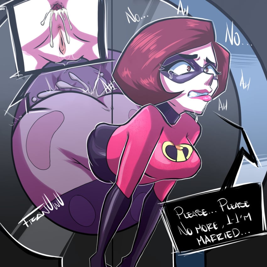 Elastigirl & Helen Parr (Disney) Cartoon Porn – After Rape – All Fours