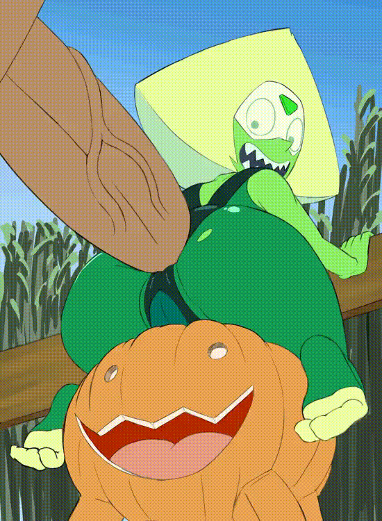 Gem & Peridot (Cartoon Network) Cartoon Porn GIF – Against Fence