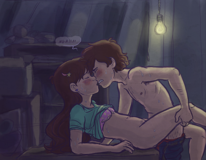 Dipper Pines & Mabel Pines (Disney) Cartoon Porn – Biting Lip – Blush