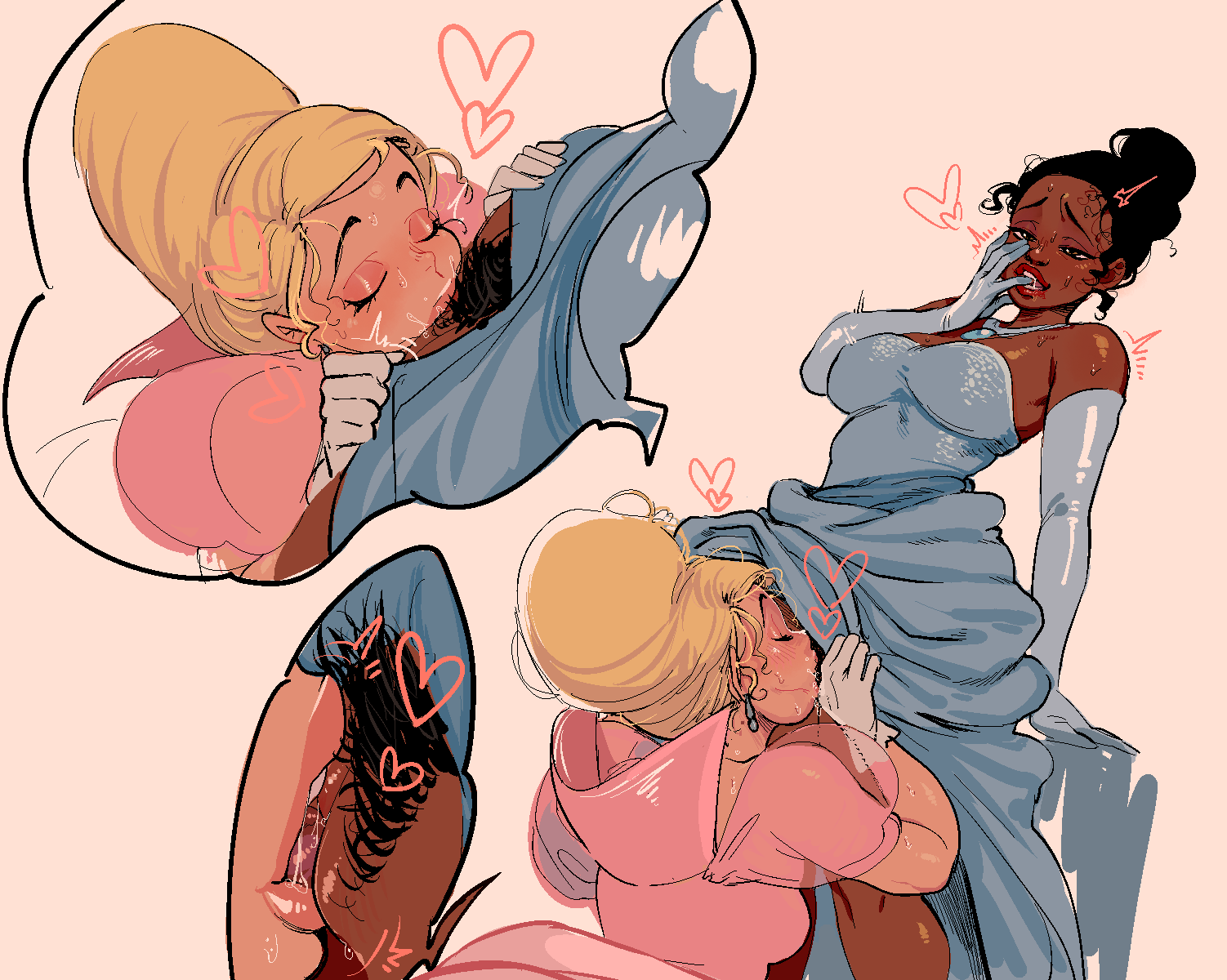 Charlotte La Bouff & Tiana (Disney) Cartoon Porn – Black Hair – Blond…